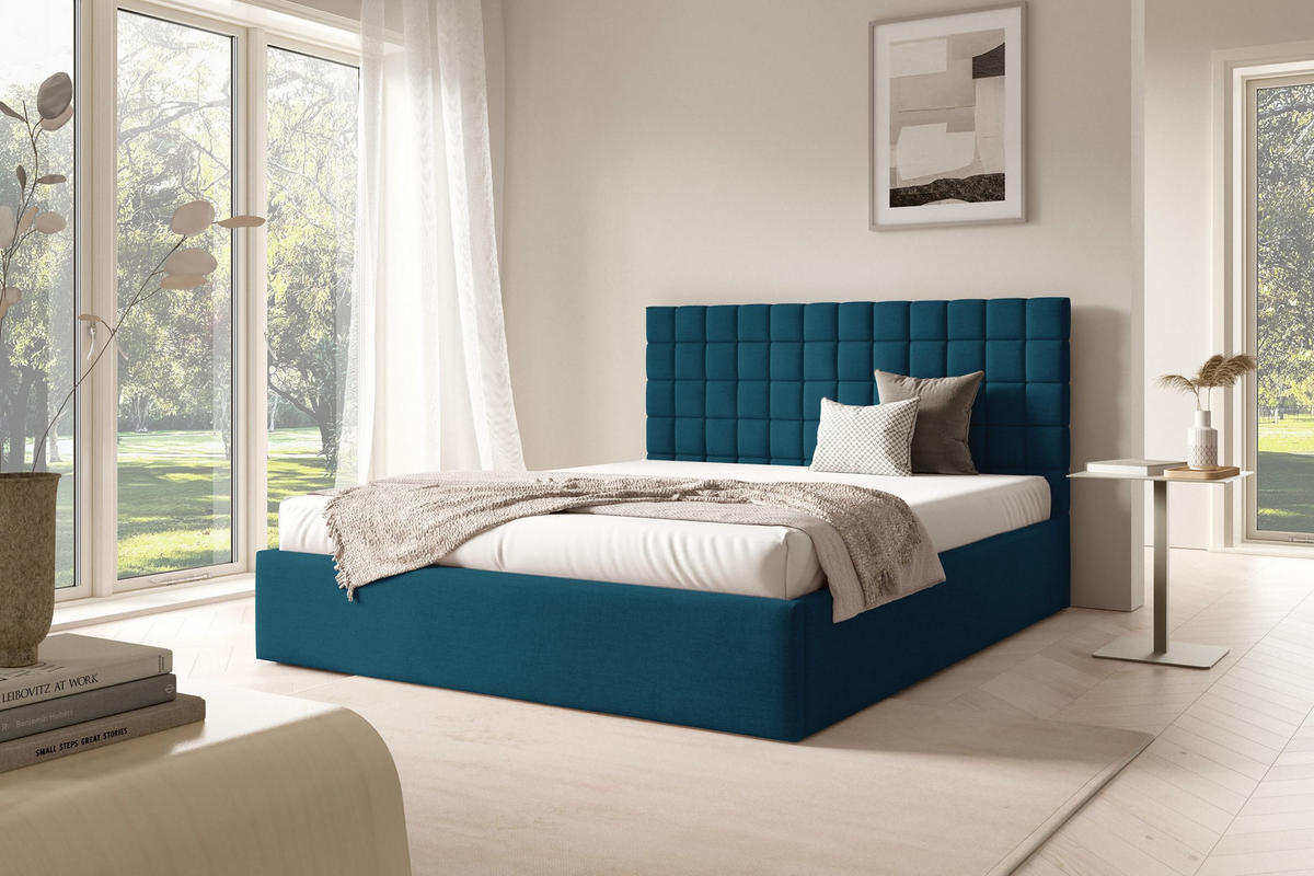 POLSTERBETT BEZA III - Dunkelblau - Dunkelblau, Holz/Textil (160/200cm) - AN-Moebel 4u