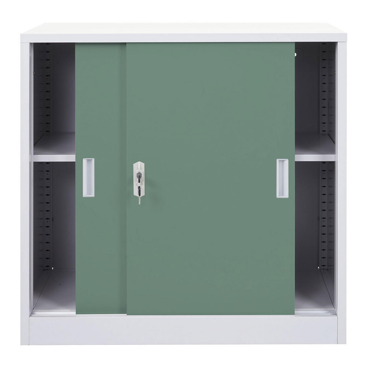 AKTENSCHRANK Grün - Grün, Metall (90/90/45cm) - MCW