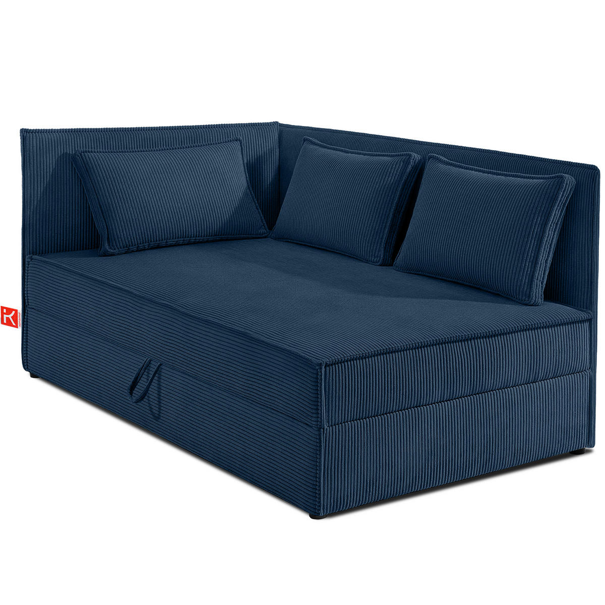 JUGENDBETT ROTI Einzelbett mit Bettkasten, 90x200cm, Bett mit Bonellmatratze, mit Rückenlehne - Schwarz/Dunkelblau, Holz/Holzwerkstoff (92/200cm) - KONSIMO®