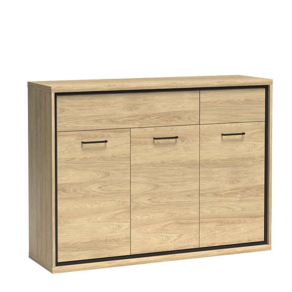 KOMMODE SYNDRA 135/101/41cm mit Schubladen 3 Türen Eichefarben - Eichefarben, Holzwerkstoff (135/101/41cm) - MASSENO
