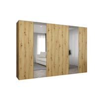 DREHTÜRENSCHRANK 202/300/52 6-türig - Kaschmir/Goldfarben, Holz (300/202/52cm) - MÖBEL KRYSPOL