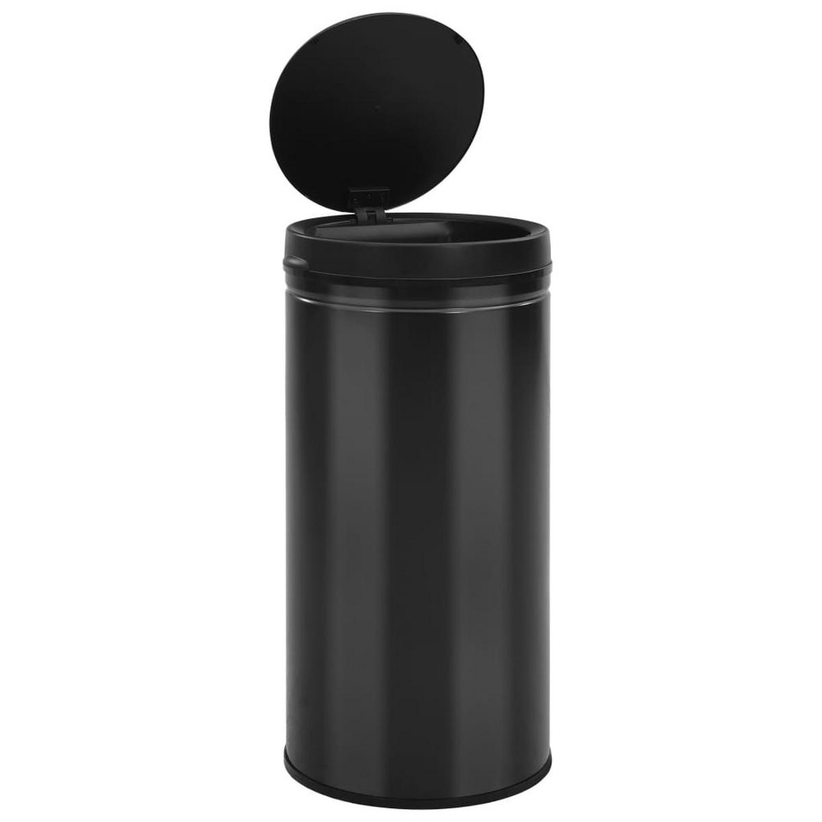 MÜLLEIMER mit Sensor 70L Schwarz Abfalleimer Automatik - Schwarz, Metall (36/76/36cm) - DELUKE