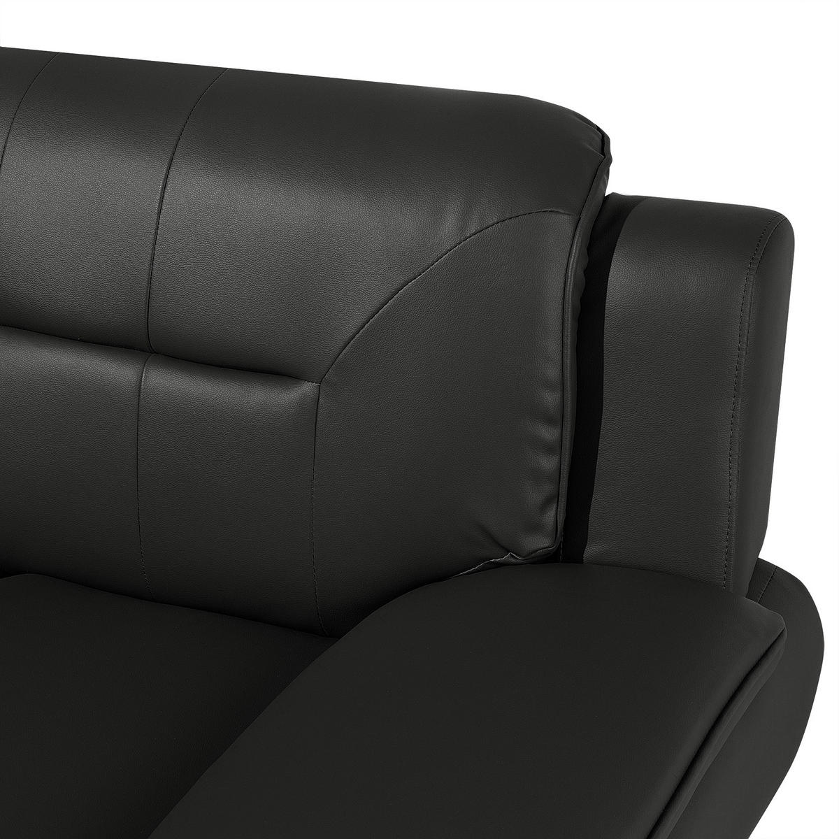 2-SITZER-SOFA Kunstleder Schwarz Leira - Schwarz, Kunststoff/Textil (155/88/86cm) - Beliani