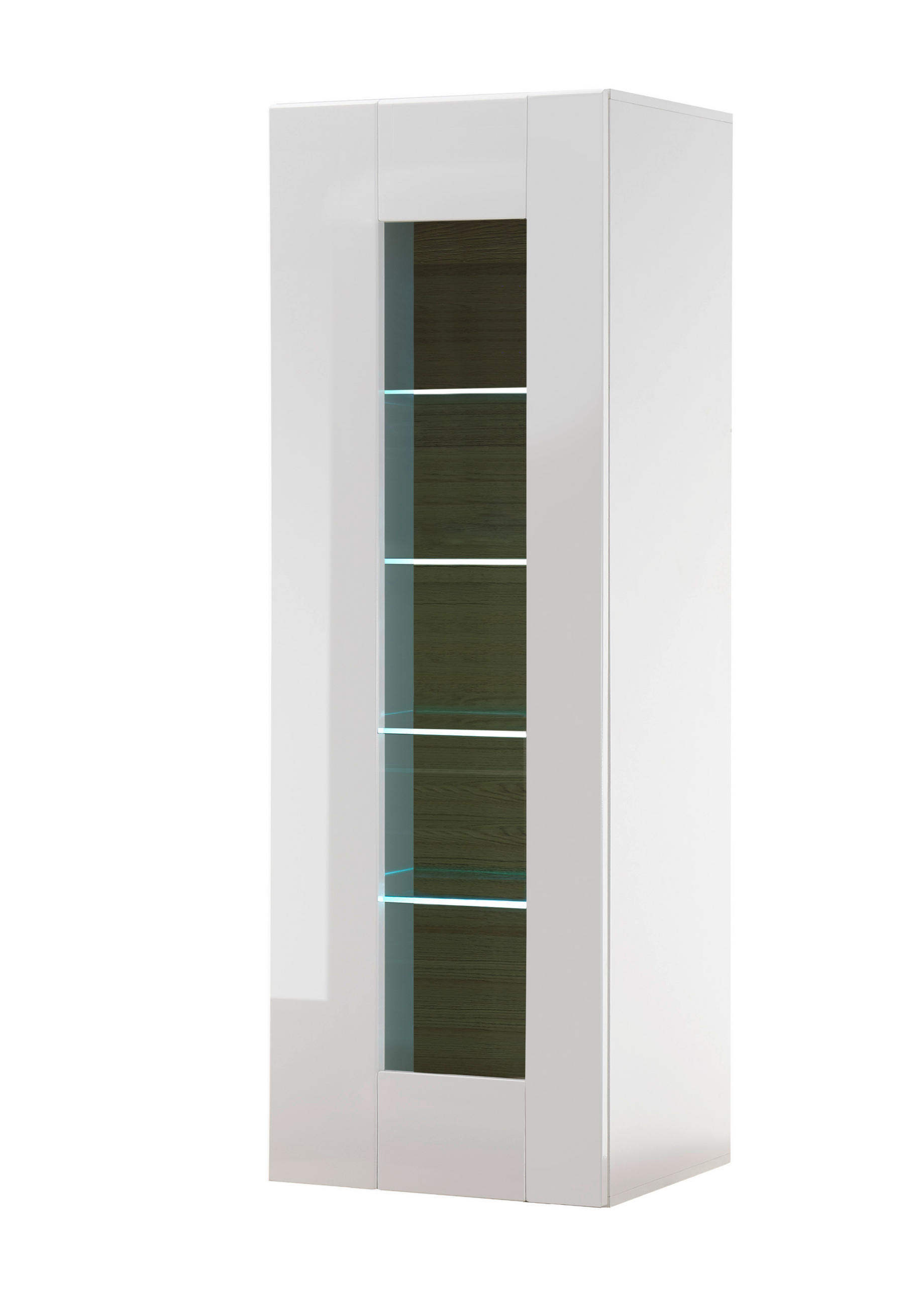 Livojo Vitrine Weiß Hochglanz 45x131x38 cm