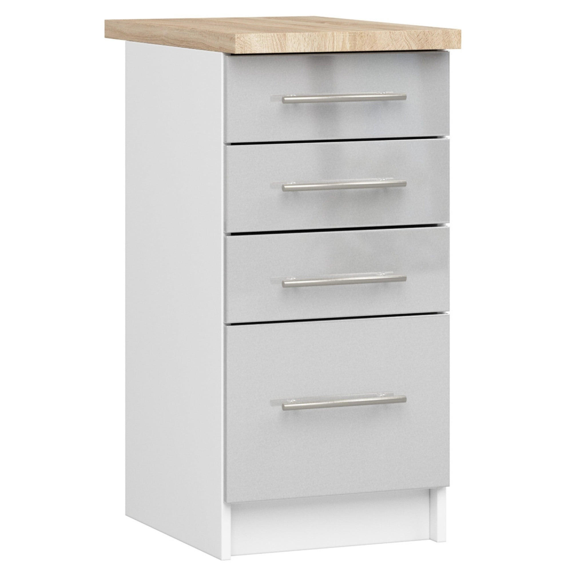 UNTERSCHRANK Weiß, Metallisch Glanz 85/40/46 - Weiß, Holzwerkstoff (40/85/46cm) - RAUMHIRSCH FURNITURE