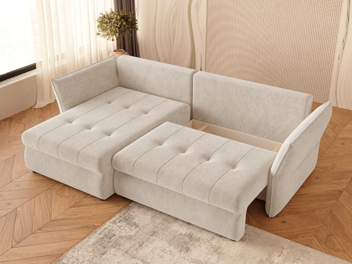 ECKSOFA Lino Beige - Beige/Schwarz, Holz/Kunststoff (270/172cm) - Graingold