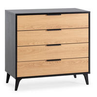KOMMODE 80/76/40 Kalma Schwarz/Eichenfarbe - Schwarz, Holzwerkstoff (80/76/40cm)