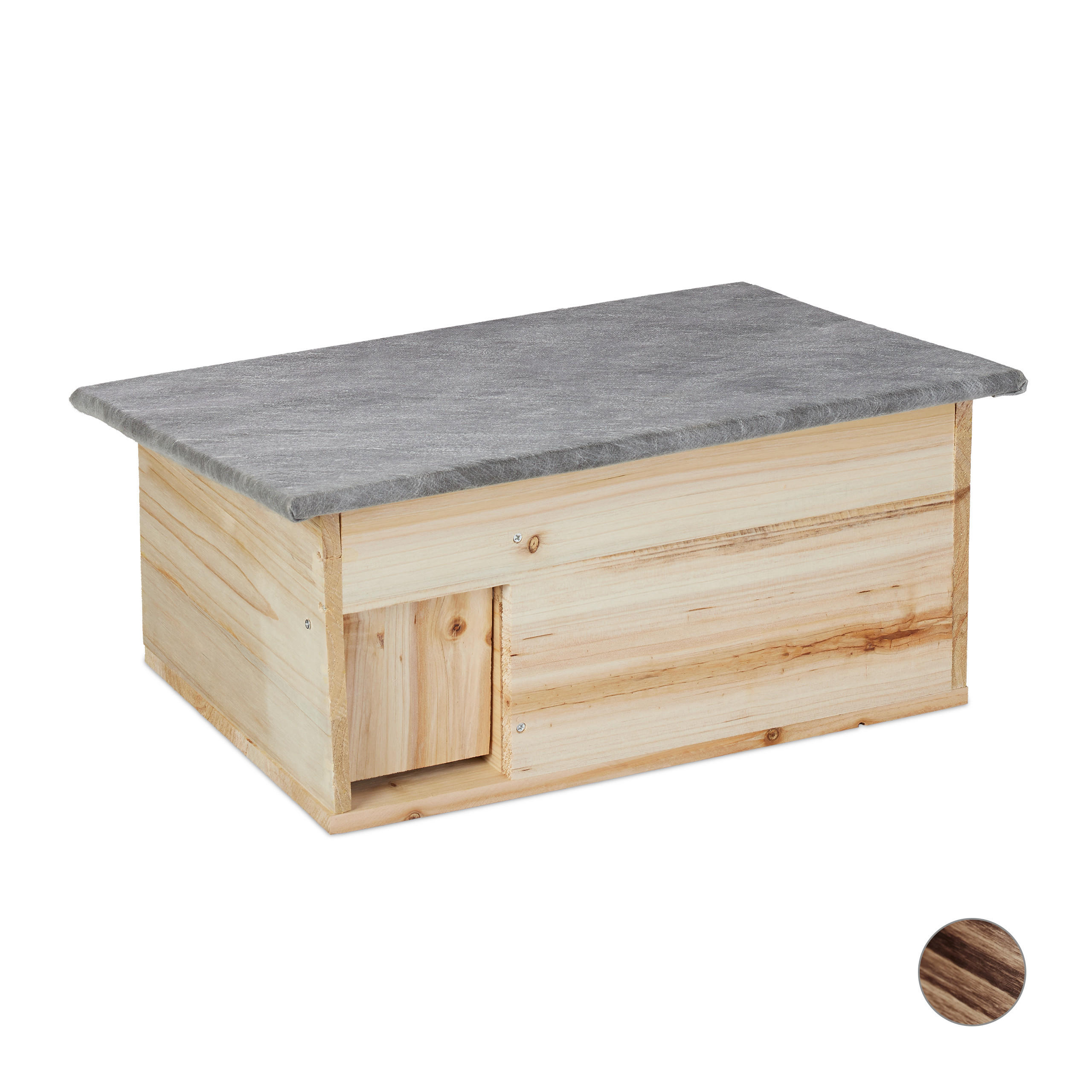 IGELHAUS - Hellbraun, Holz/Textil (46/21/34cm) - Relaxdays