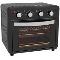 MINIBACKOFEN 30L mit Umluft & Heißluftfritteuse, 7 Modi Mini Ofen mit Backblech, Grillrost, Frittierkorb & Timer - Schwarz, Metall (43/39/39cm) - Beaface