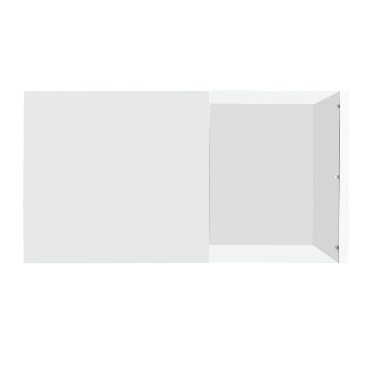 COUCHTISCH aus Spanplatte 105x55x32,5 cm Weiß Hochglanz mit Glasplatte, LED-Beleuchtung und Ablagefach - Weiß, Holzwerkstoff (105/55/32.5cm) - IVMEU