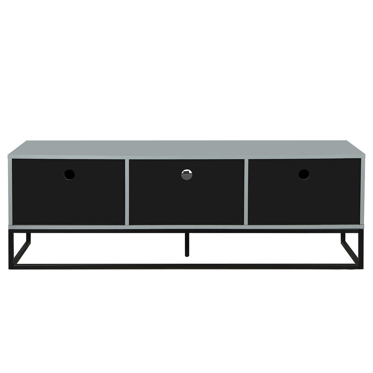 TV-LOWBOARD - Holzwerkstoff - Blaugrau/Schwarz, Holzwerkstoff/Kunststoff (160/55/40cm) - home24