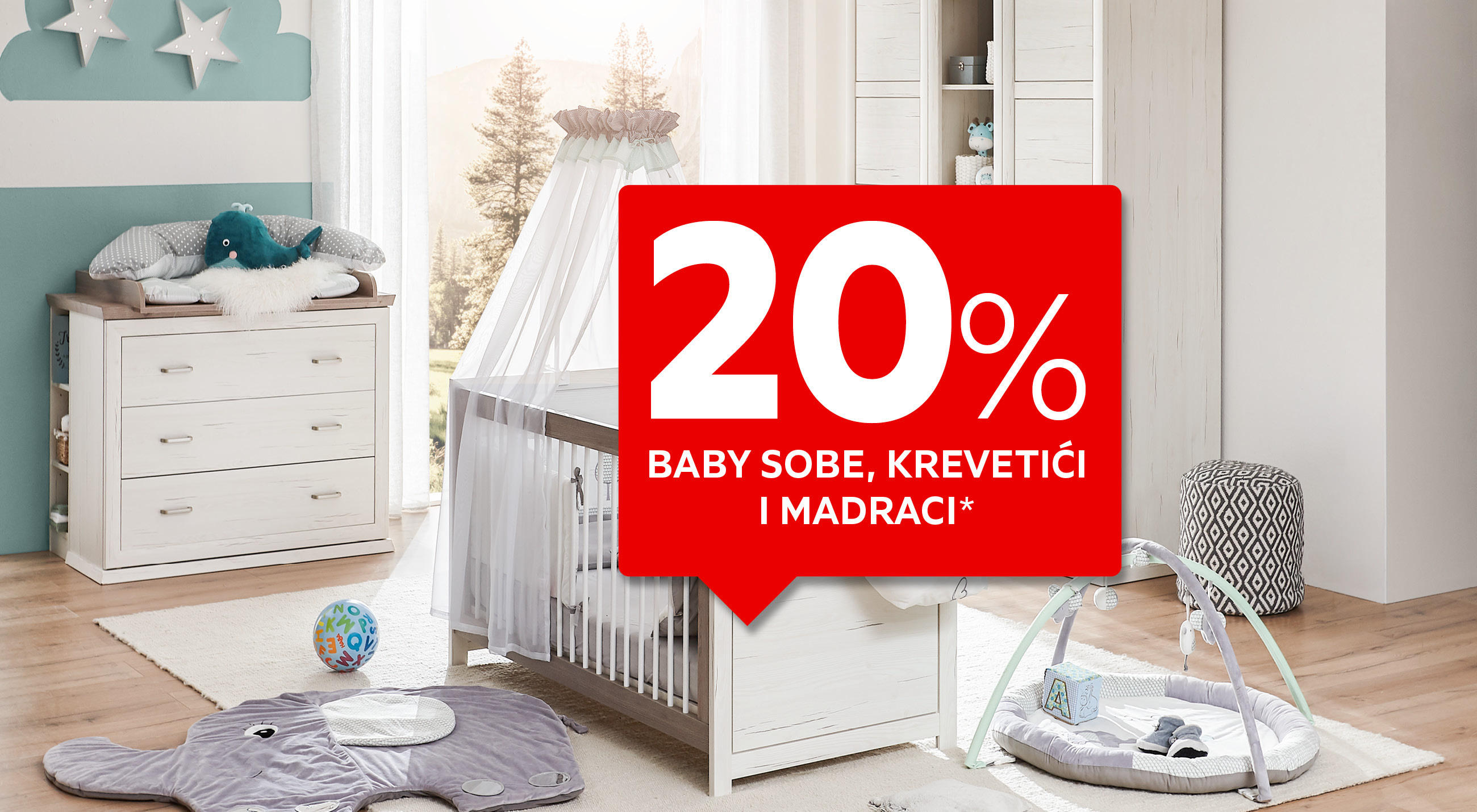 20% baby sobe, krevetići i madraci*