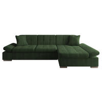 ECKSOFA Malwi Cord, Seite: Rechts - Dunkelgrün, Holz/Textil (278/161cm) - MIRJAN24