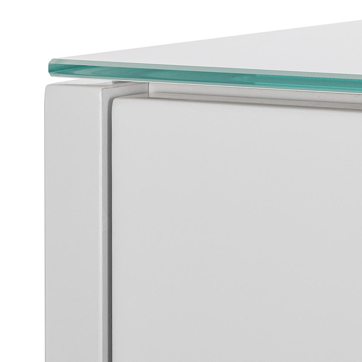 SCHUHKIPPER - MDF - Weiß Hochglanz, Glas/Holzwerkstoff (64/120/18cm) - home24