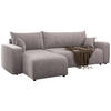 ECKSOFA Pianoni Beige Cordbezug - Beige/Schwarz, Kunststoff/Textil (244/140cm) - Selsey
