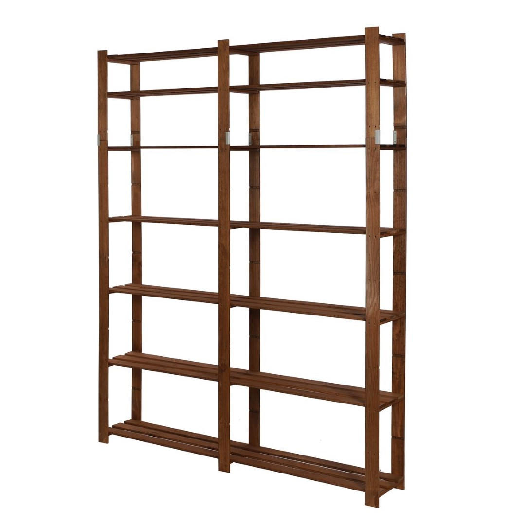 HOLZREGAL PINEPEAK 220x170x28cm 7 Fachboden 1,2cm dickes Kiefernholz Braun - Braun, Holz (170/220/28cm) - PROREGAL