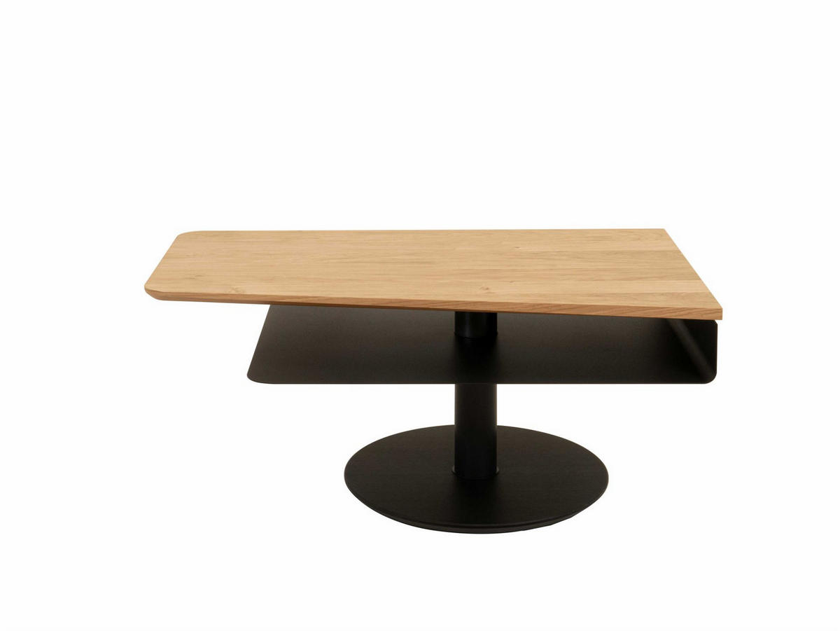 COUCHTISCH höhenverstellbar Charil 100x46x60 Furnier Wildeiche/Schwarz - Wildeiche/Schwarz, Holzwerkstoff (100/60/60cm) - 58aufmkessel