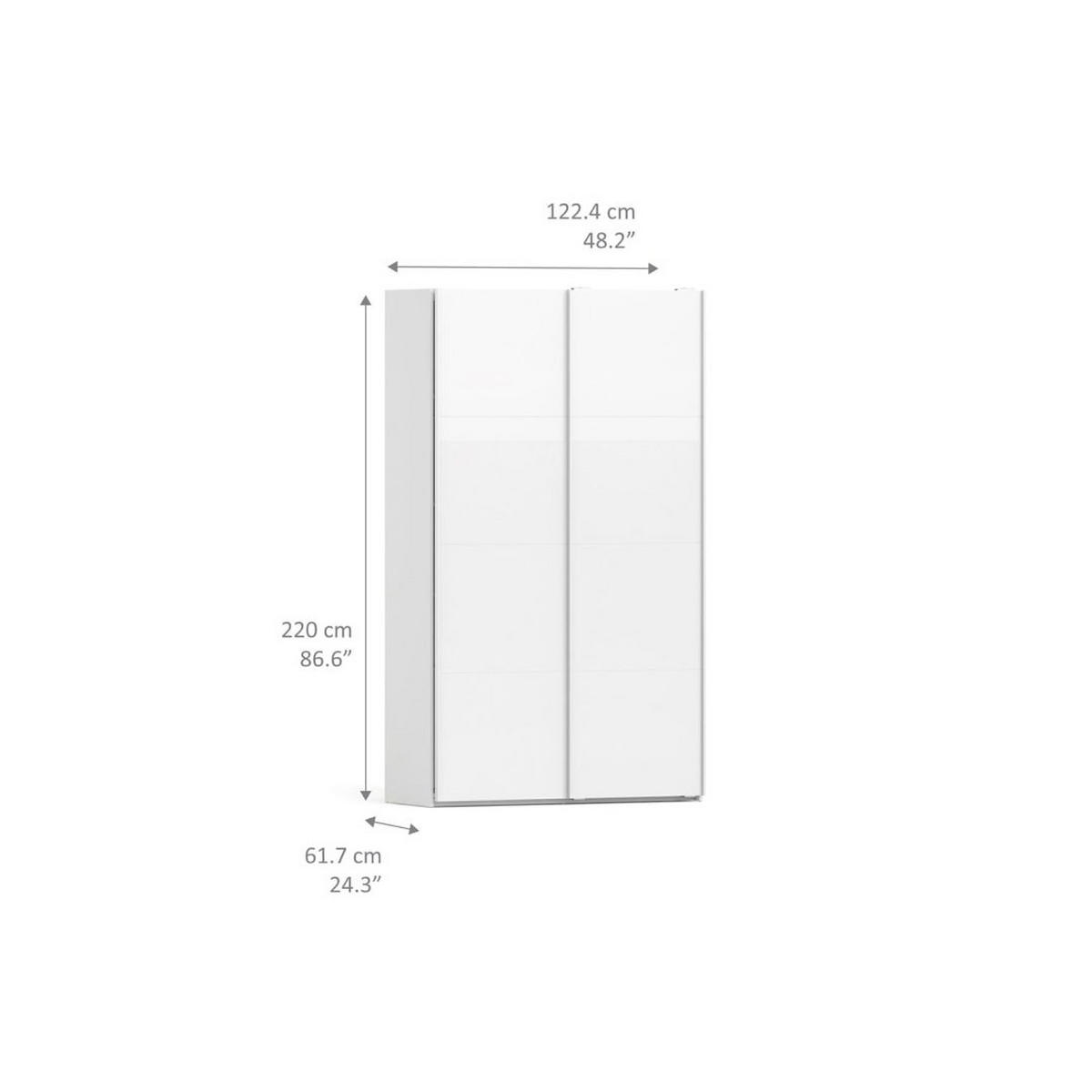 GARDEROBENSCHRANK weiß - Weiß, Holzwerkstoff (122/220/62cm) - ebuy24