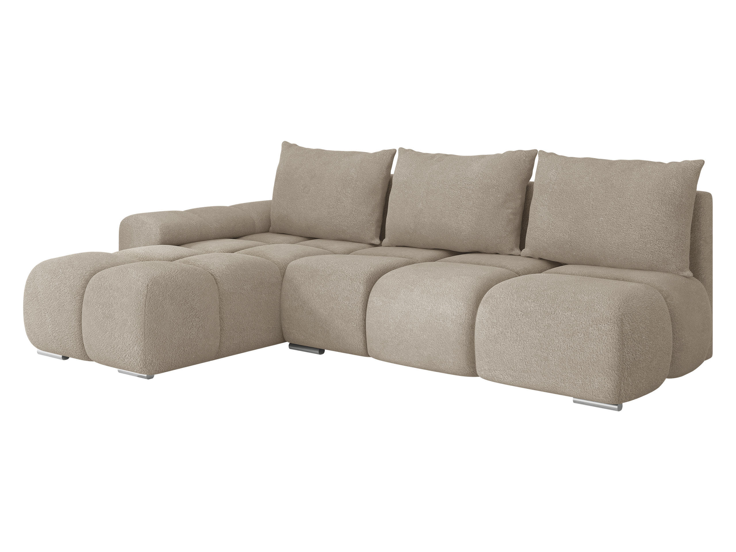 ECKSOFA Bestii, Seite: Links - Beige/Schwarz, Holz/Kunststoff (270/183cm) - MIRJAN24