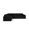 ECKSOFA links Kendal aus Samt schwarz 6 Sitzplätze - Schwarz, Textil (231/332cm) - Micadoni