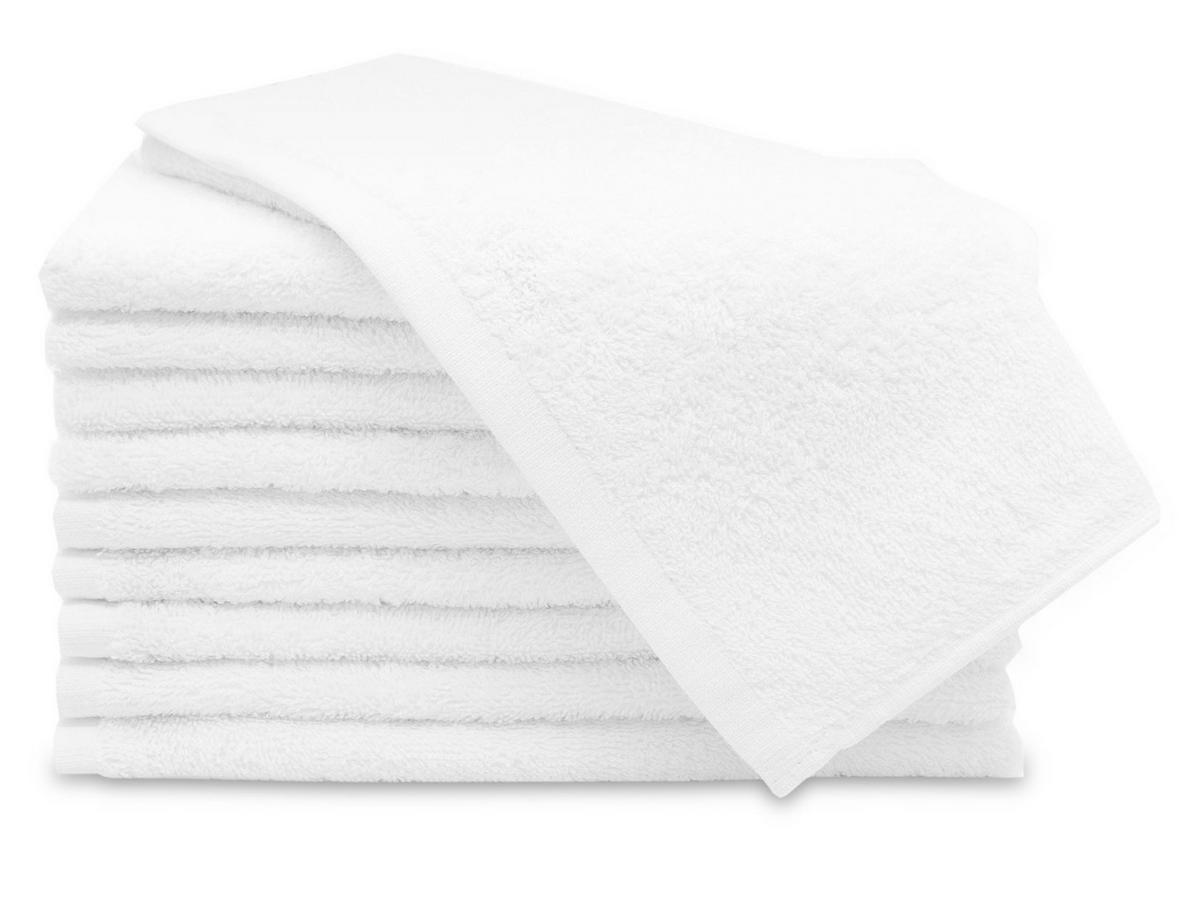 GÄSTETÜCHER, 10er-Set, 30x50 cm, 100% Baumwolle, Weiß - Weiß, Textil (30/50cm) - Zollner