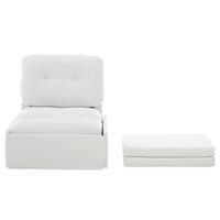 SCHLAFSOFA 92/81.5/90 cm Weiß mit Aufbewahrungstasche - Weiß, Textil (81.5/90/195cm) - Oxeza