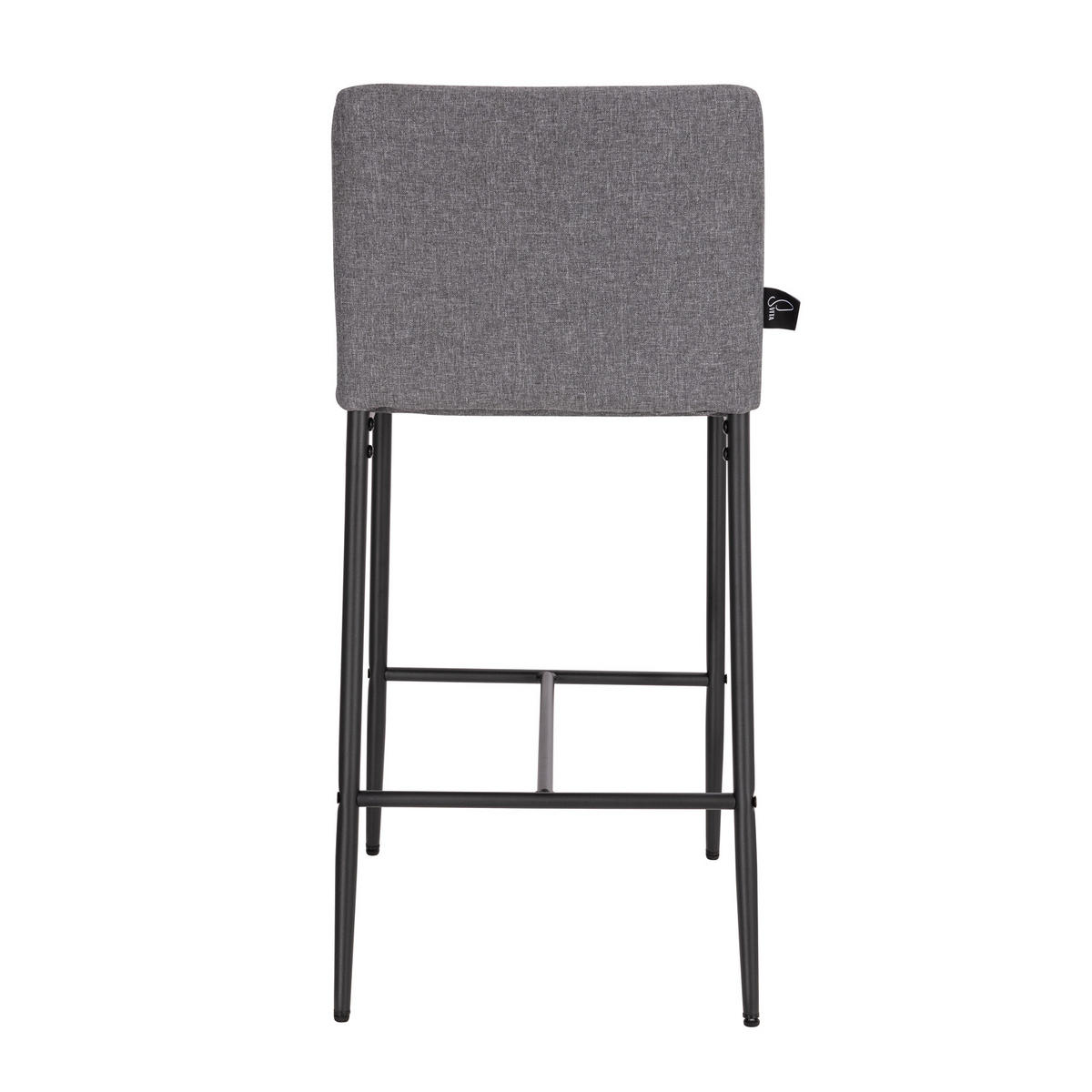 BARHOCKER ERIK mit Rückenlehne 2er Set Dunkelgrau - Schwarz/Grau, Textil (41/90/46cm) - SVITA
