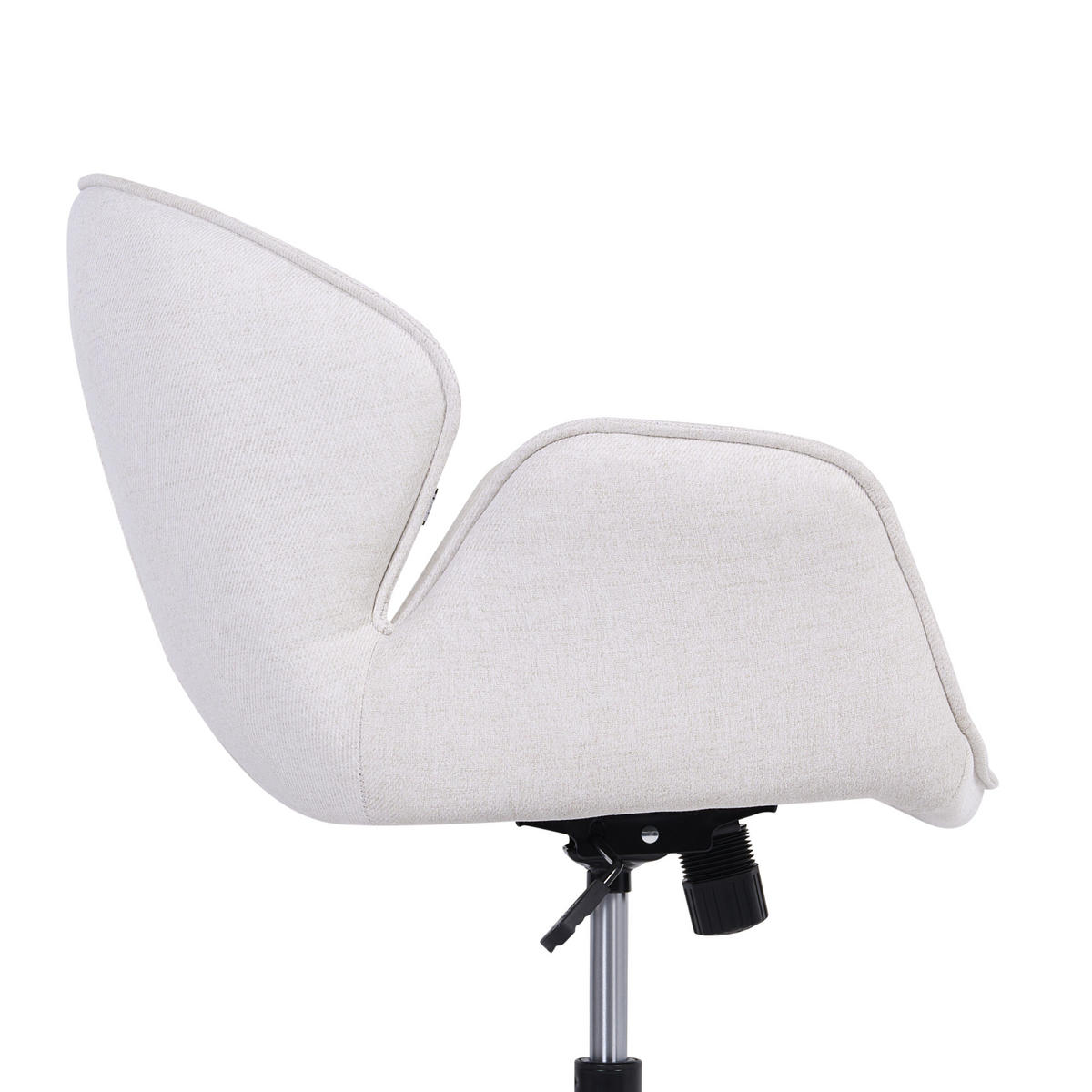 SCHREIBTISCHSTUHL Stoff Cremeweiß Belmar - Weiß, Textil (63/83/70cm) - Beliani