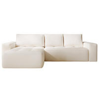 ECKSOFA Portland Creme Links - Creme, Holz/Kunststoff (165/250cm) - Graingold