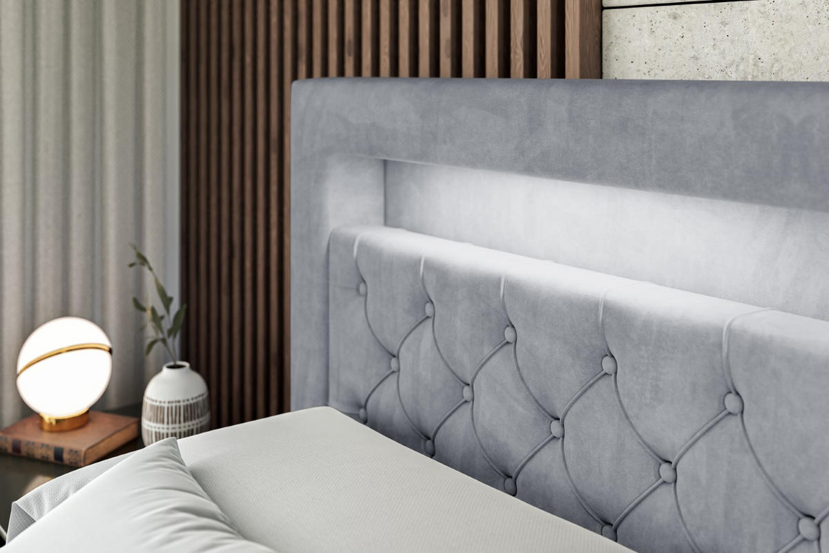 BOXBETT AURORA - 120x200 - H4 - Grau - Grau, Holzwerkstoff (120/200cm) - ALTDECOR