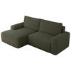 ECKSOFA BELLUNO L Grün Boucle - Links - Schwarz/Grün, Textil (144/233cm) - MKS