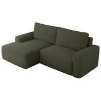 ECKSOFA BELLUNO L Grün Boucle - Links - Schwarz/Grün, Textil (144/233cm) - MKS
