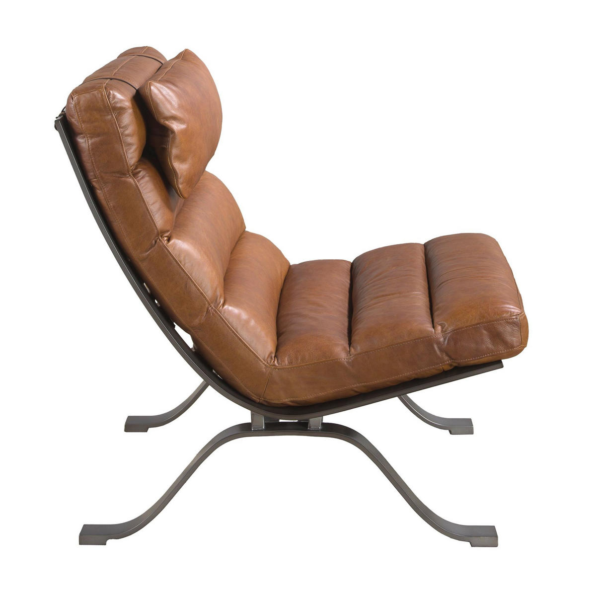 SESSEL Dunkelbraun Stahl 66/96/90 cm - Braun, Leder/Metall (66/90/96cm) - ANGEL CERDA