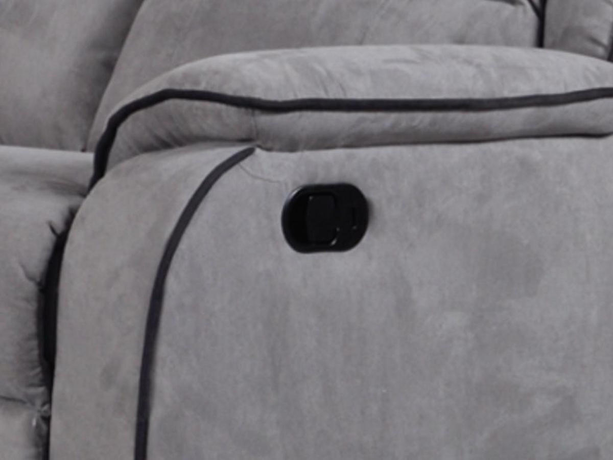 RELAXSESSEL Fernsehsessel - Microfaser - Grau - HERNANI - Grau, Textil (96/99/100cm) - Vente-Unique