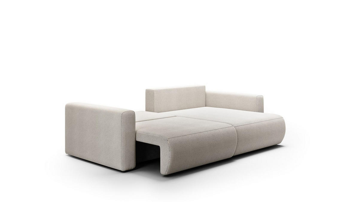 ECKSOFA Chaira Mit Schlaffunktion - Hellgrau, Holzwerkstoff/Textil (240/149cm) - Fun Möbel