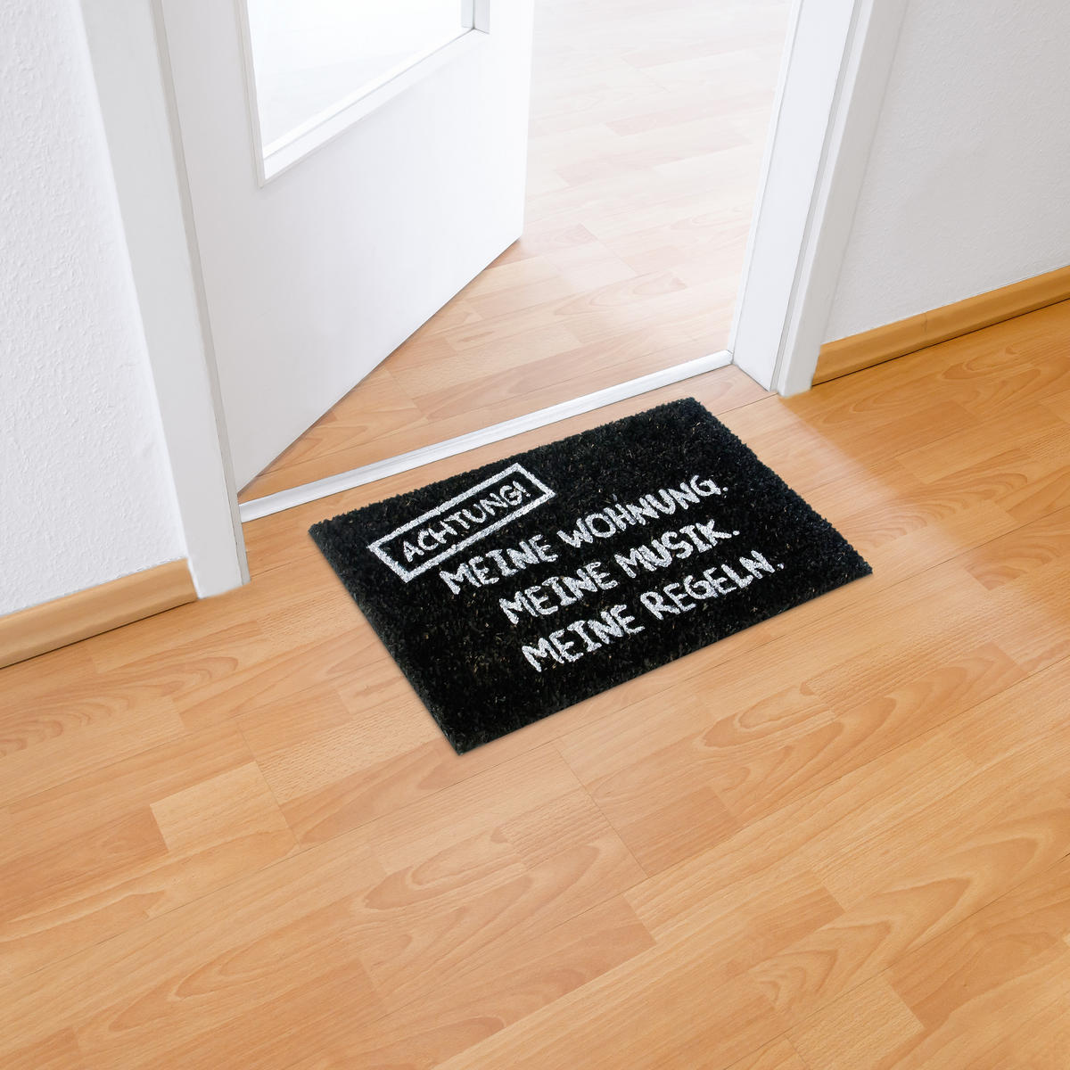 FUßMATTE - Schwarz, Kunststoff/Textil (40/60cm) - Relaxdays
