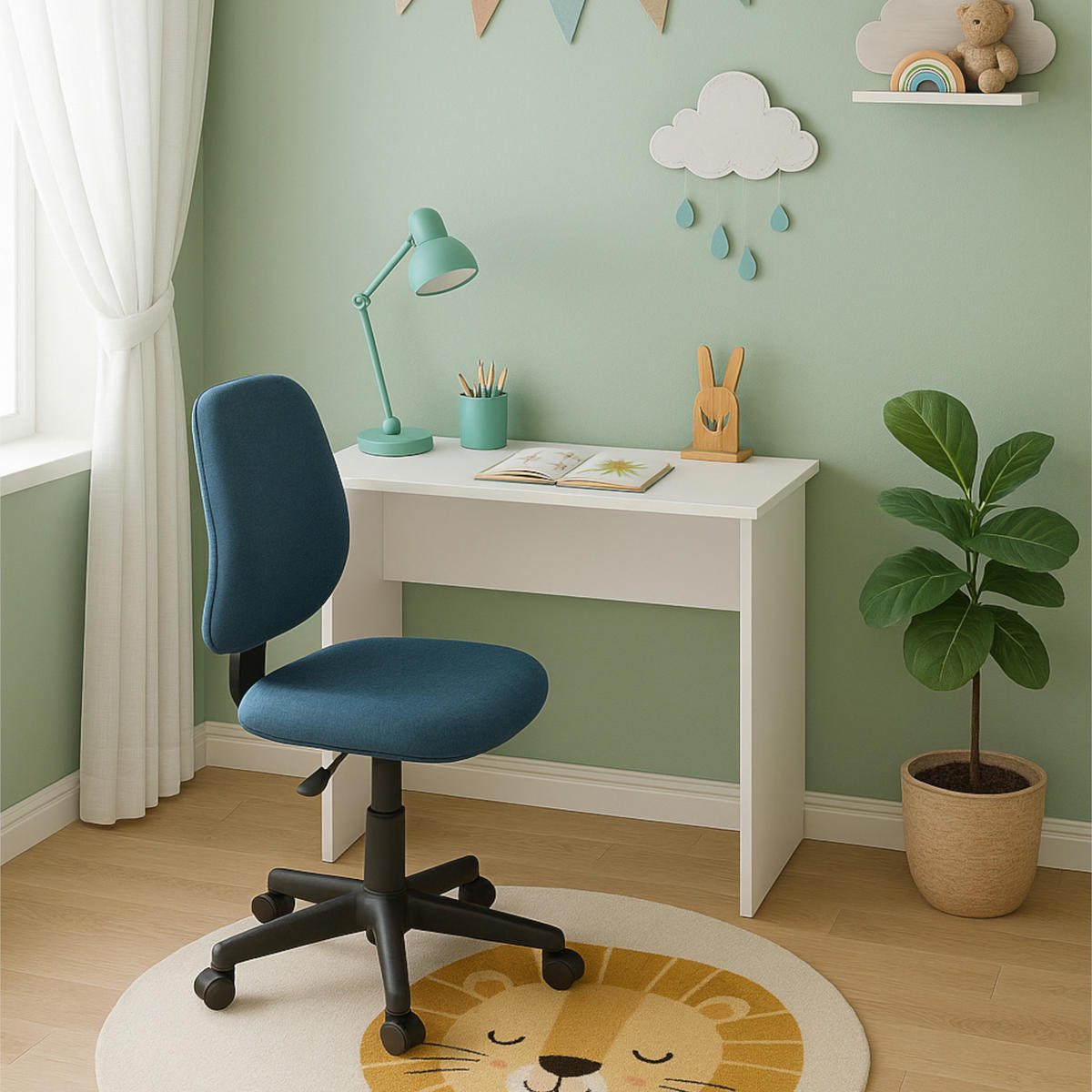 SCHREIBTISCH ULVIK BRK1 Weiß - Weiß, Holzwerkstoff/Kunststoff (50/80/75cm) - Komodee