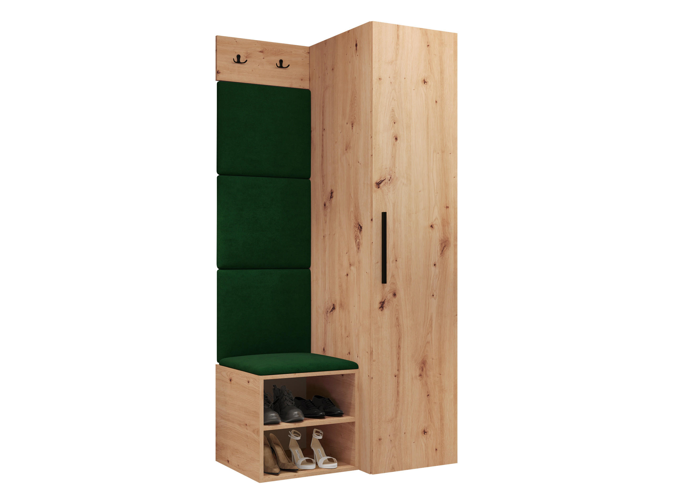 GARDEROBEN-SET Medi III - Schwarz/Eiche Artisan, Holzwerkstoff/Kunststoff (40/191/50cm) - MIRJAN24