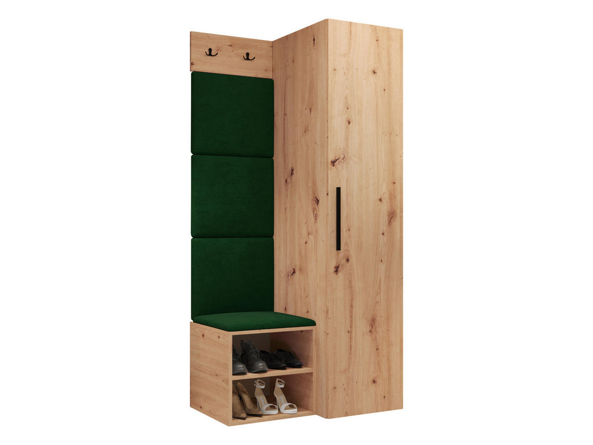 GARDEROBEN-SET Medi III - Schwarz/Eiche Artisan, Holzwerkstoff/Kunststoff (40/191/50cm) - MIRJAN24