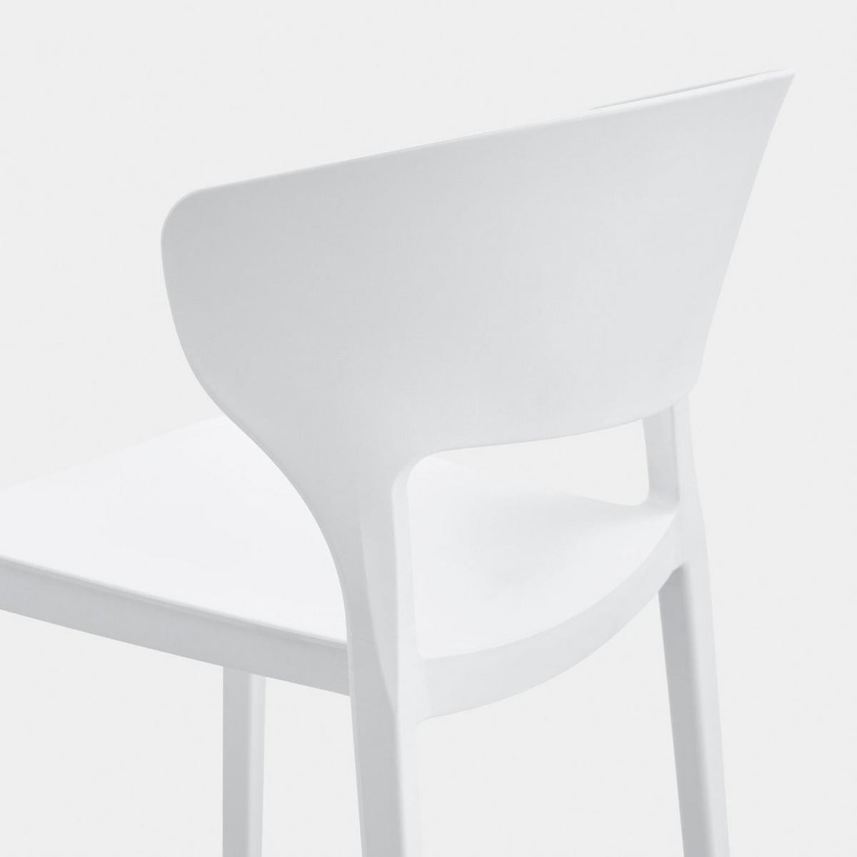 STUHL FÜR DRAUSSEN Serin Weiß 48 cm x 76 cm - Weiß, Kunststoff (48/76/52cm) - Klast Home