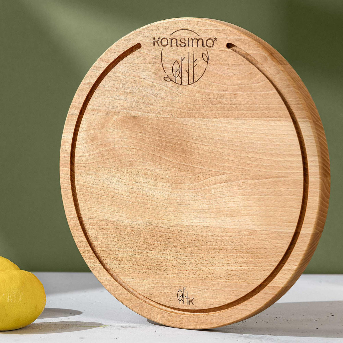 SCHNEIDEBRETT Holz Buche geölt LESTE - Buchefarben, Holz (32/32cm) - KONSIMO®