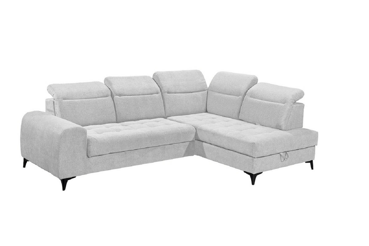 ECKSOFA mit elektrischer Sitztiefenverstellung - Hellgrau, Kunststoff/Textil (200/282cm) - ed exciting design
