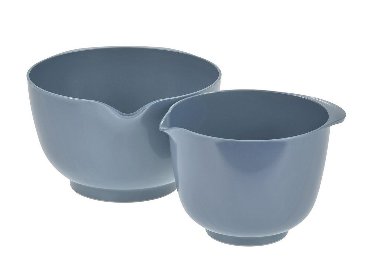 RÜHRSCHÜSSEL-SET Margrethe New grau blau(2tlg) - Blaugrau, Kunststoff (21/15cm) - Rosti