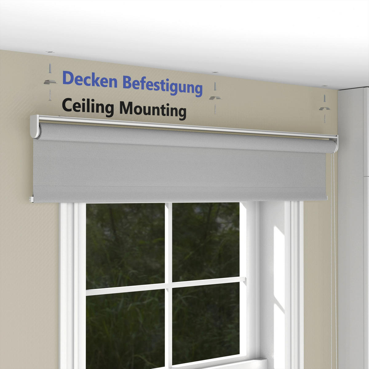 ROLLO blickdicht - Grau, Textil (115/150cm) - Deco-Raum