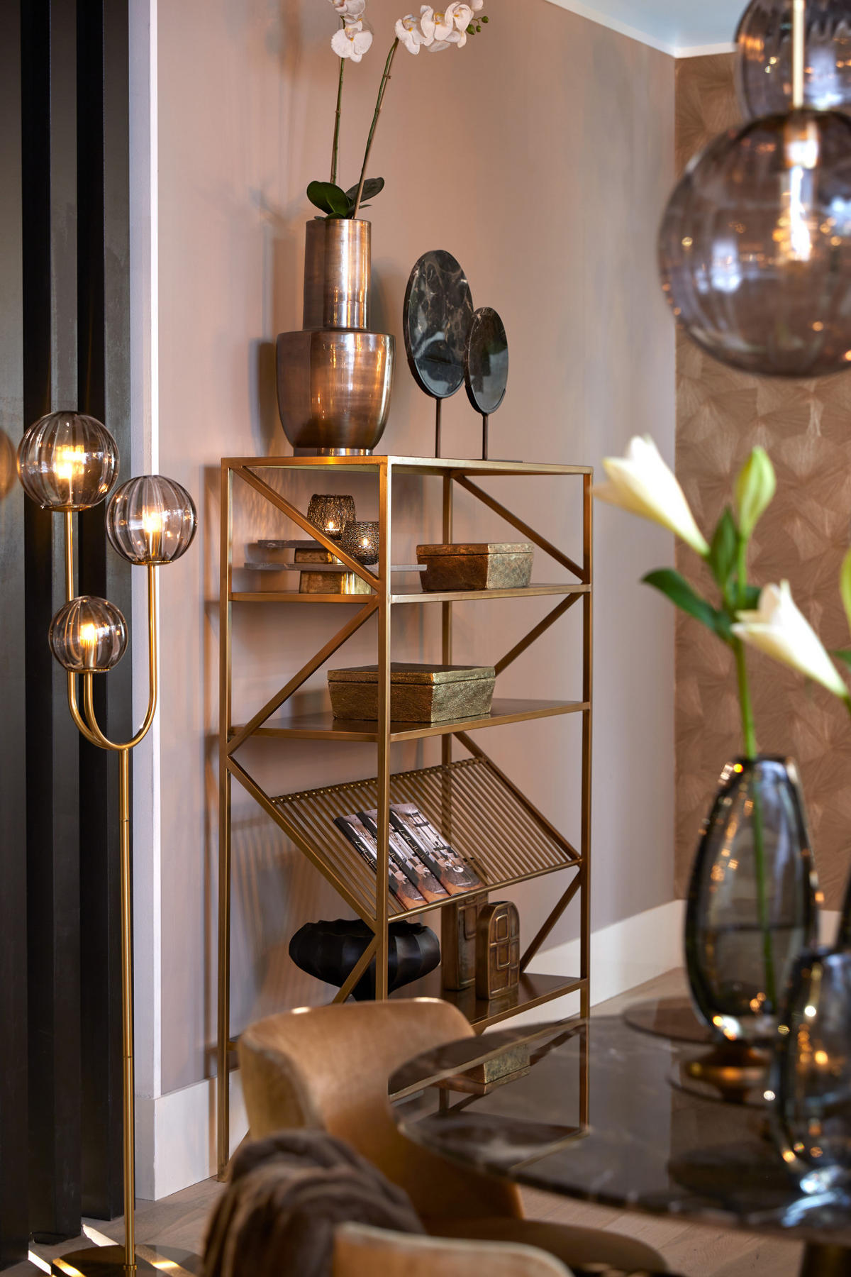 VASE Datuh Bronze Ø29/55 cm - Bronzefarben, Metall (55cm) - Light & Living