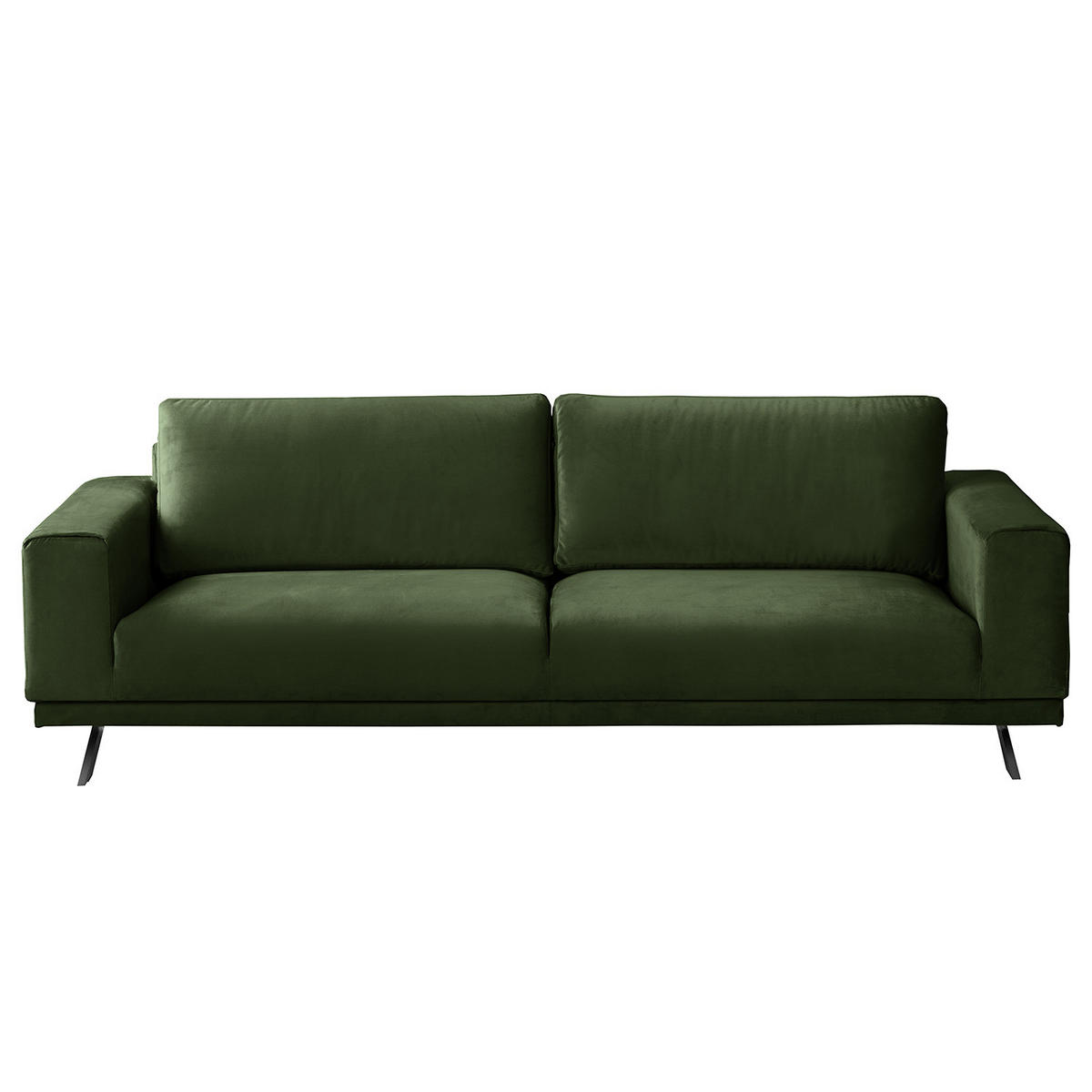 3-SITZER SOFA - Samt - Dunkelgrün, Textil (236/81/89cm) - home24