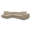 ECKSOFA Jerry in L-Form mit Schlaffunktion und Bettkasten, Farbe: Beige, Veloursstoff, Ottomane Links - Beige, Textil (202/275cm) - VENASI MÖBEL