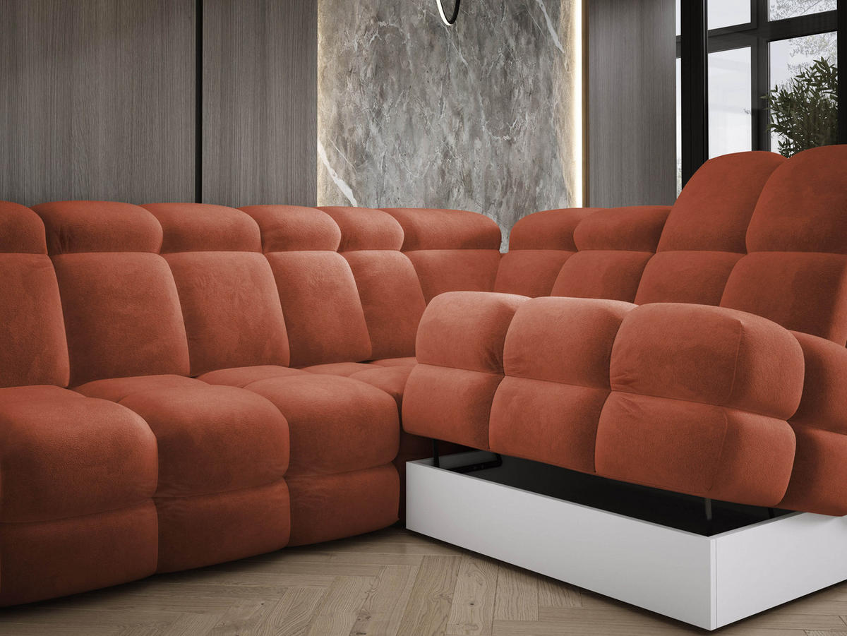 ECKSOFA TOLLO Salvador-stoff U-form 400x217x105 cm rustikal - Wildeiche, Holz/Textil (400/217cm) - DomoHome