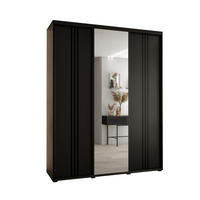 SCHWEBETÜRENSCHRANK 235,2/190/60 3-türig - Schwarz, Holz/Metall (190/235/60cm) - Abiks Möbel