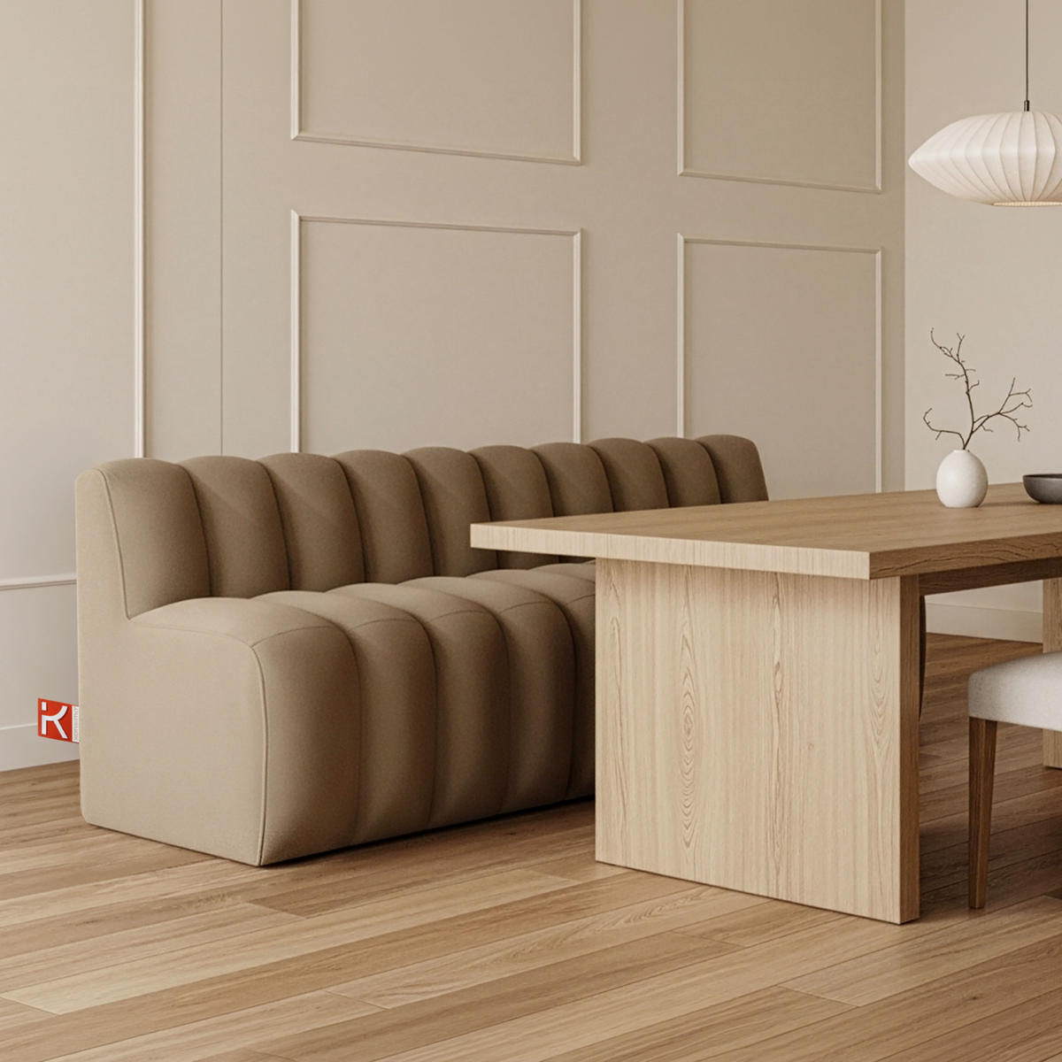 ESSZIMMERBANK CORDA, Beige - Beige, Holz/Holzwerkstoff (203/78/71cm) - KONSIMO®